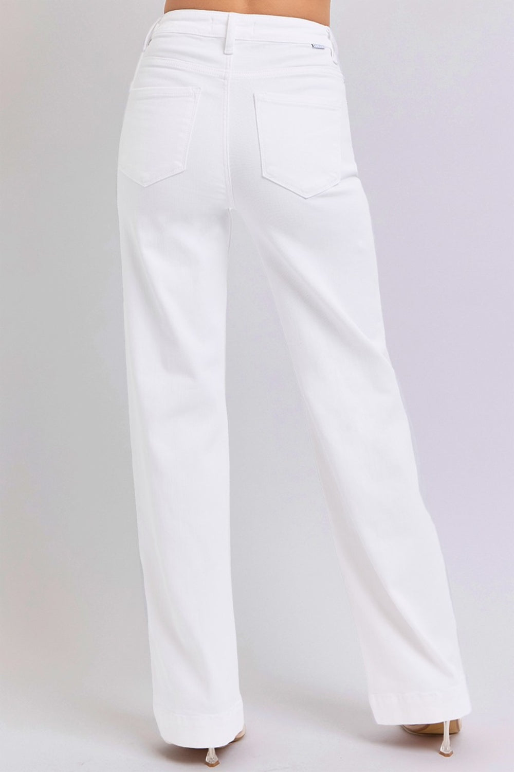 RISEN High-Rise Classic Straight Leg Relaxed Boyfriend Jeans Relaxed White Denim Pants