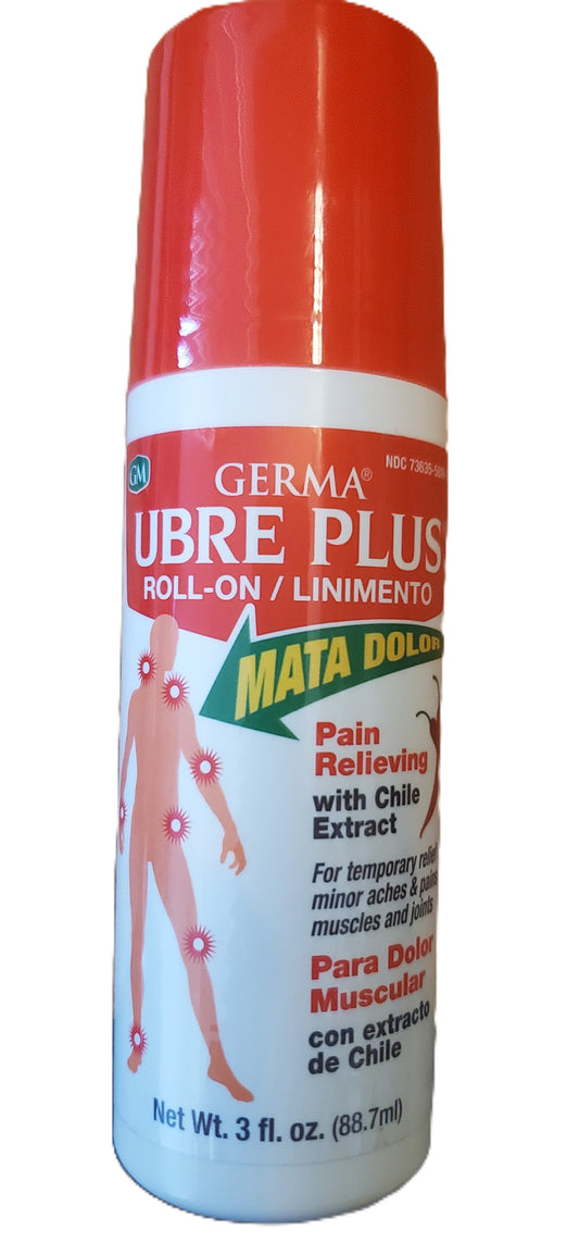 Germa Ubre Plus Roll On Topical Relief with Chili Extract 3 oz