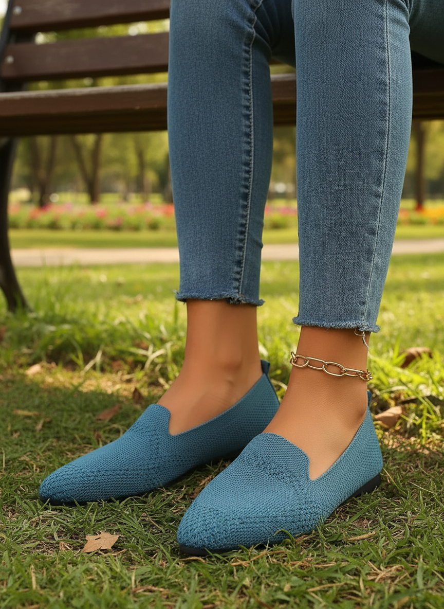 Pointed Toe Breathable Mesh Ballet Flats Slip-On Shoes Casual Lightweight Loafer