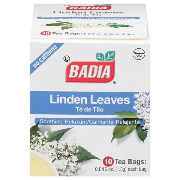 Badia Tea Linden Leaves Orange Leaf Soothing Relaxant Herbal Caffeine Free Bags
