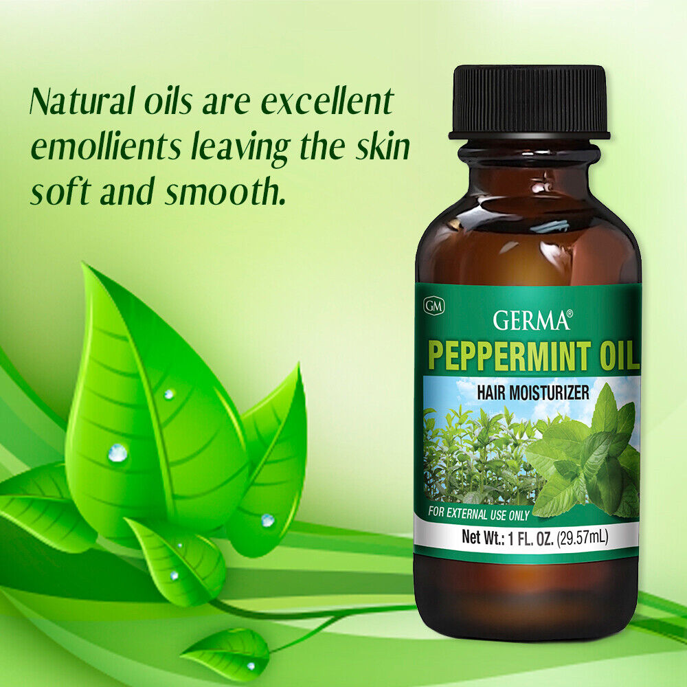 Germa Peppermint Oil | Natural Hair Moisturizer and Emollient for Dry Skin. 1 oz