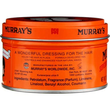 Murrays Superior Hair Dressing Pomade | 3 oz tin 