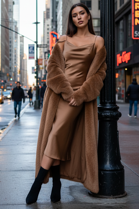 Oversized Longline Cozy Open Front Plush Long Sleeve Fuzzy Full-length Cardigan
