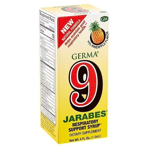 Germa 9 Jarabes Syrup Pineapple Flavor Dietary Supplement 4 oz