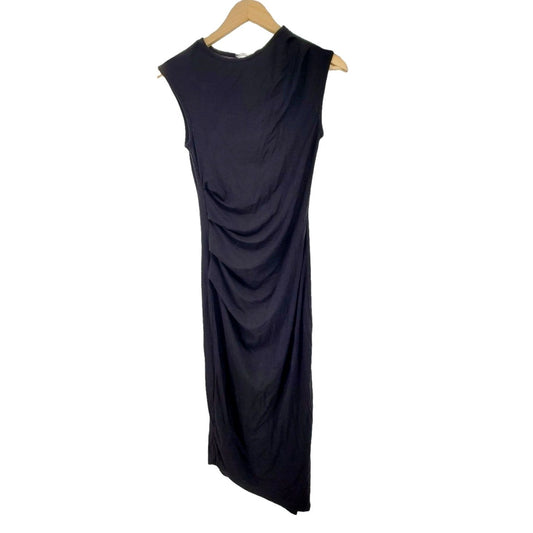Haute Monde Dress Ruched Side Little Black Sleeveless Bodycon Fitted Mini