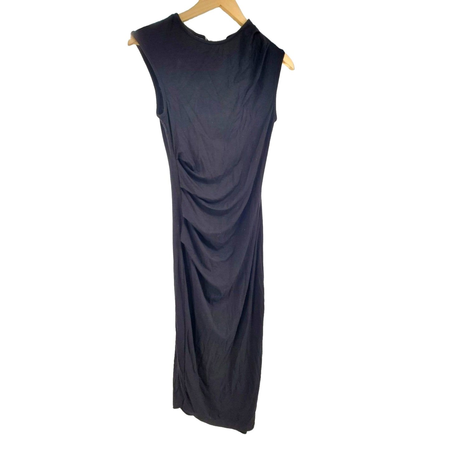 Haute Monde Dress Ruched Side Little Black Sleeveless Bodycon Fitted Mini