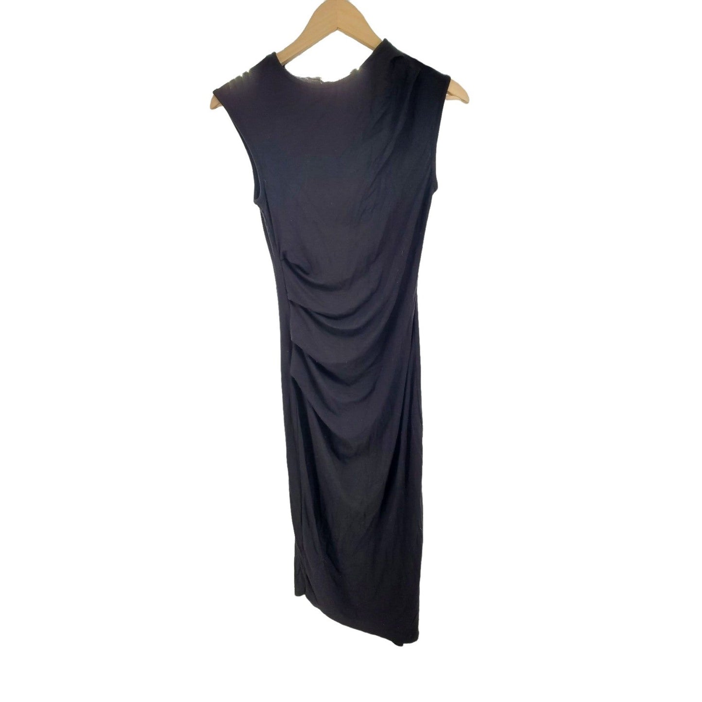 Haute Monde Dress Ruched Side Little Black Sleeveless Bodycon Fitted Mini