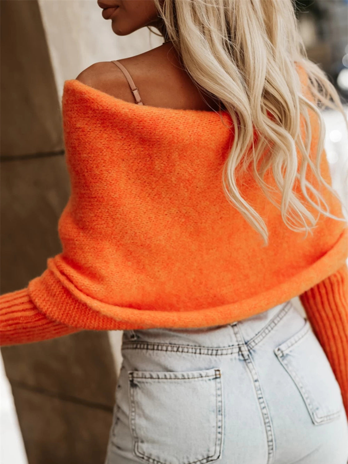 Twisted Knit Wrap Crop Top Bardot Off-shoulder Ribbed Long Sleeve Soft Sweater Shirt