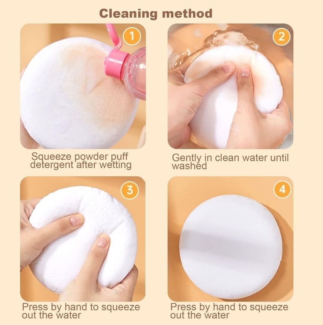 Magic Beauty Powder Puff Washable Pressed Face Loose Body Reusable Makeup Applicator Puffer 4x4