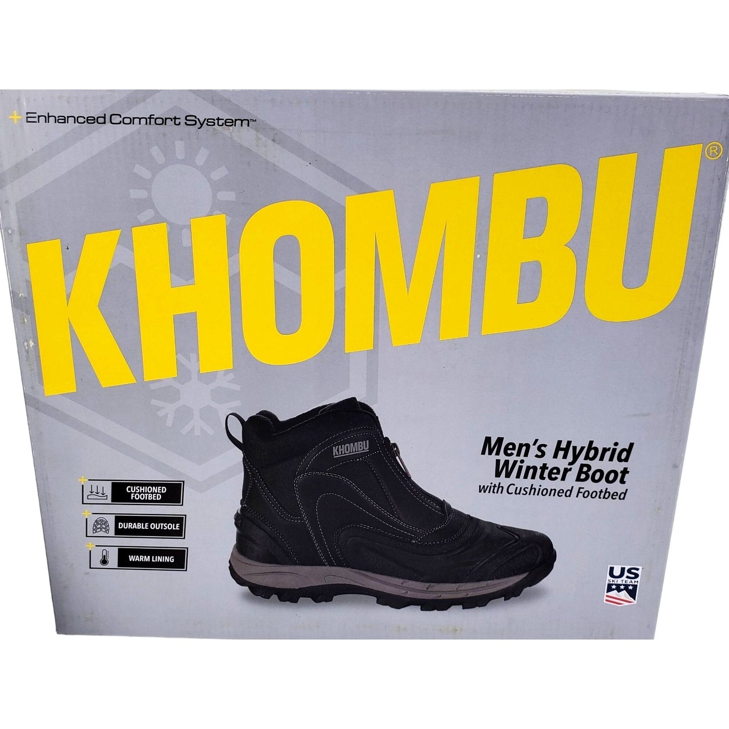 KHOMBU Boots Mens Mason Outdoor Waterproof Rugged Slip-on Zipper Front Shoes