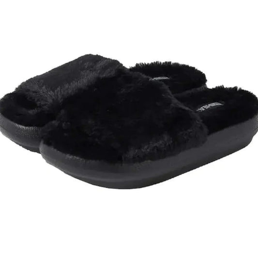 32 Degrees Heat Sandal Slipper Faux Fur Plush Cushion Slide-on Outdoor Shoes