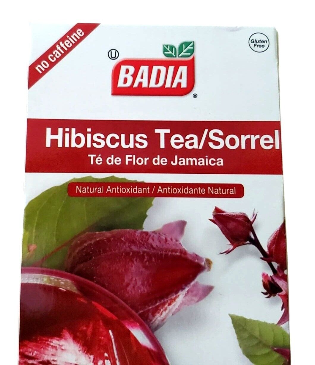 Badia Hibiscus Tea/Sorrel Te de Flor de Jamaica Natural Antioxidant 25 Tea Bags