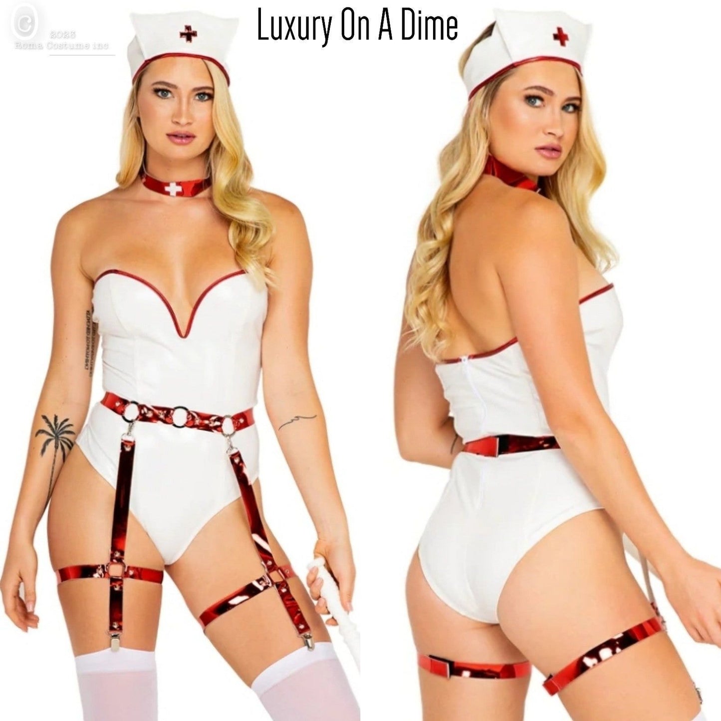 Naughty 4-piece Seductive Sexy Nurse Adult Women Costume Cosplay