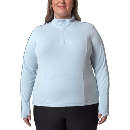 Mondetta Shirt Athletic Top Lightweight Activewear Quarter-Zip Pullover Blue