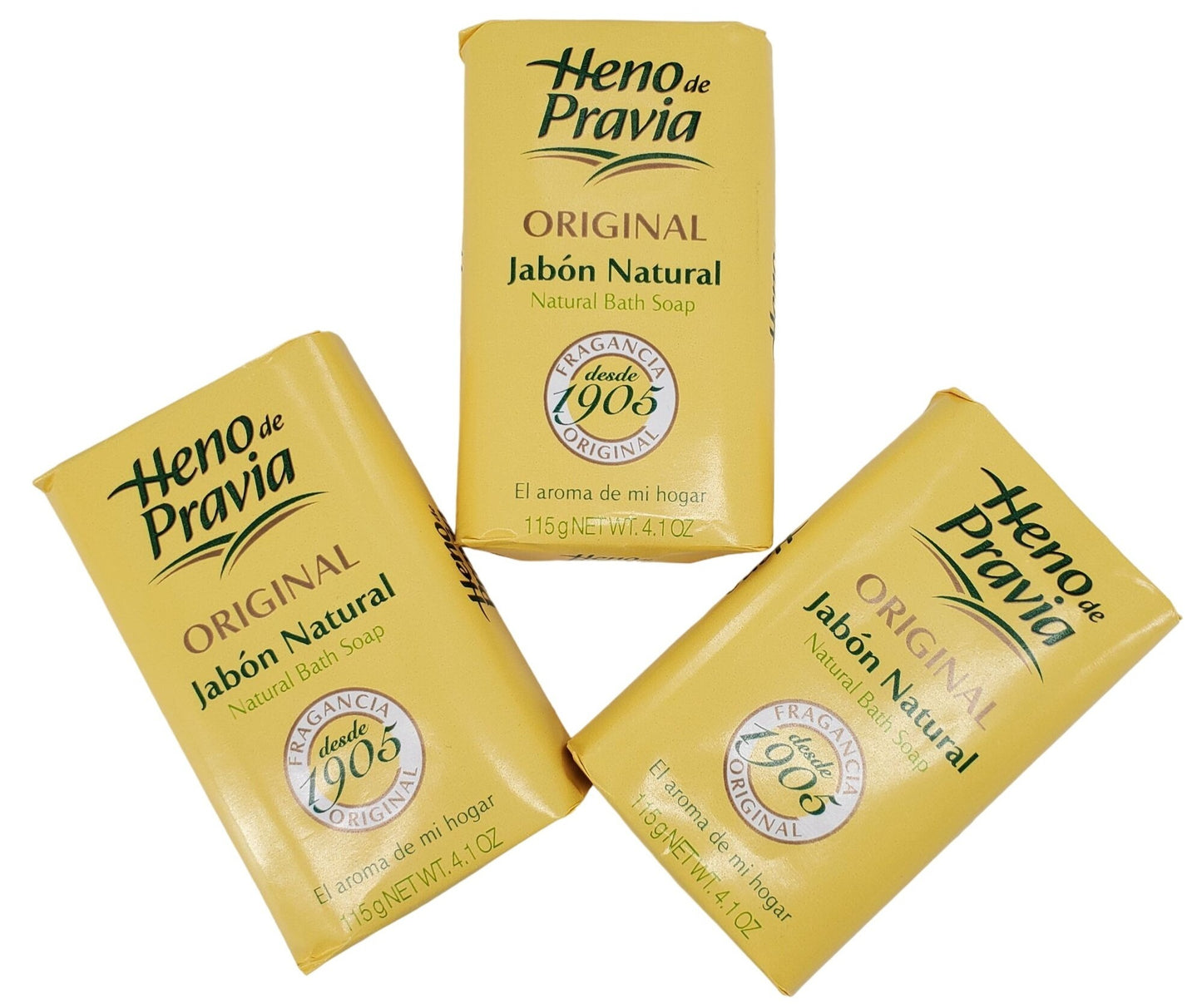 Heno de Pravia Natural Bath Soap 4.1 oz Original 1905 fragrance 3 Bars per pack