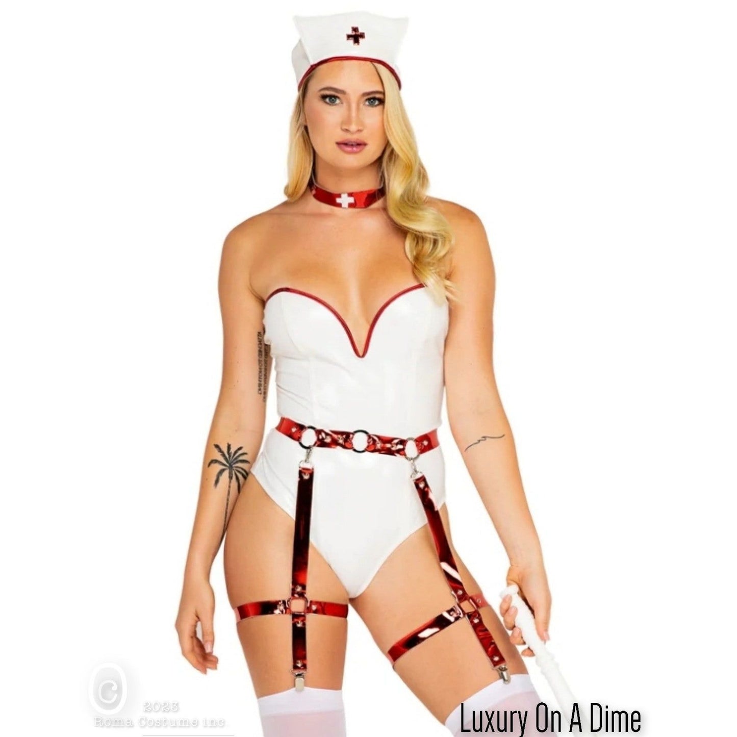 Naughty 4-piece Seductive Sexy Nurse Adult Women Costume Cosplay