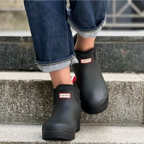 Hunter Woman's Boots Original Chelsea Black Classic Waterproof Rain Snow Shoes