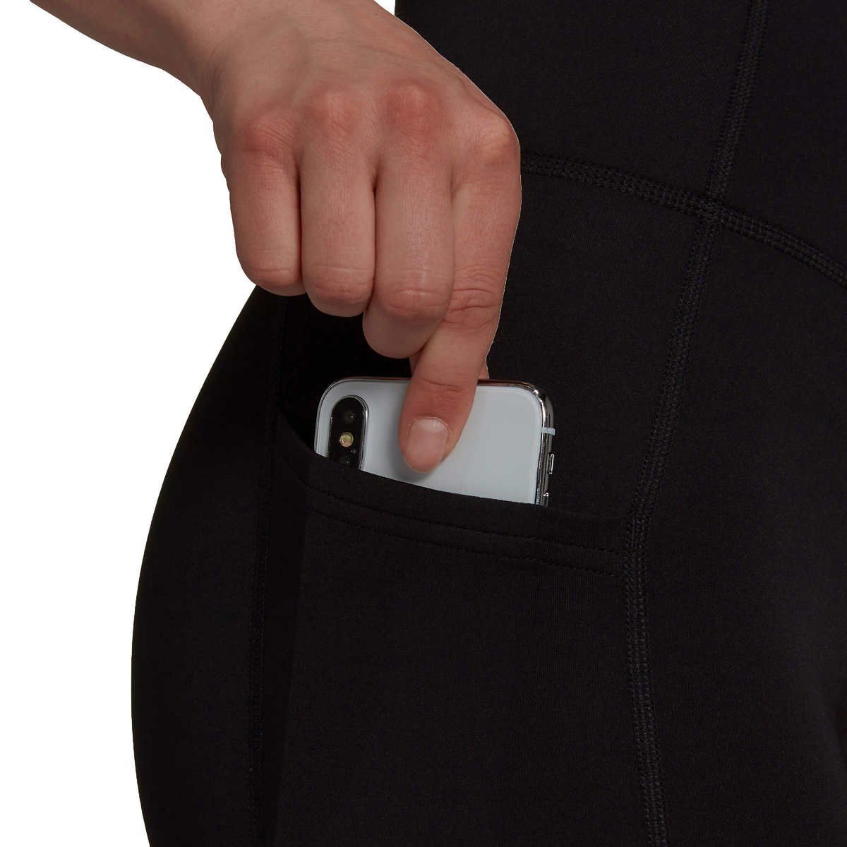 Adidas Aeroready Pants Active 7/8 Ankle Legging Athletic Pocket Activewear Black/Gray