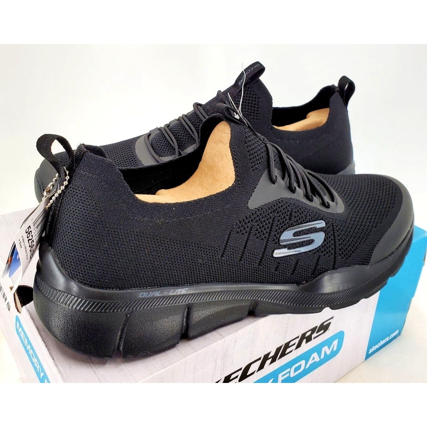 SKECHERS Sneakers Men's DUAL LITE Activewear Mesh Knit Athletic Shoes Black