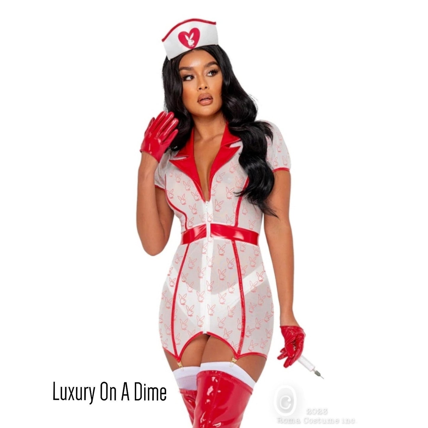 Official Playboy 3-piece Naughty Nurse Adult Women Costume Cosplay