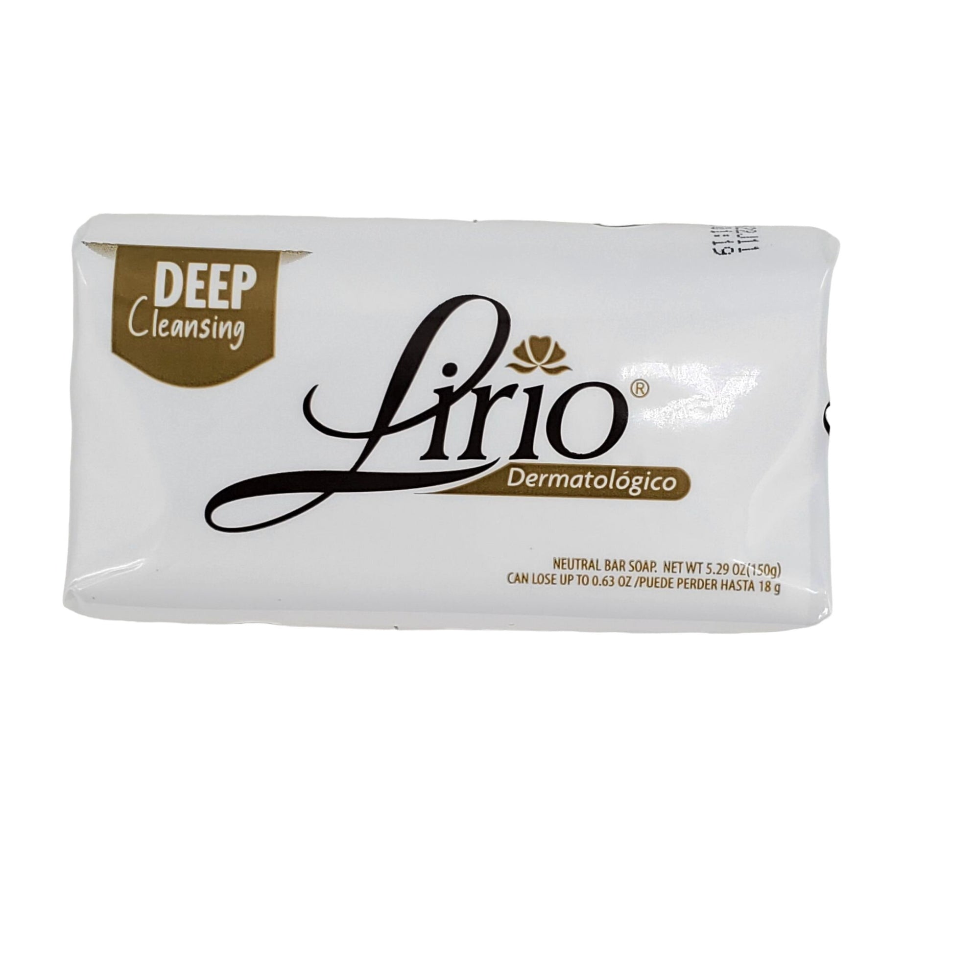 Lirio Dermatologic Cleansing Bath/Body soap- 5.29 oz (150g) - Jabon Lirio Neutral Bar Soap