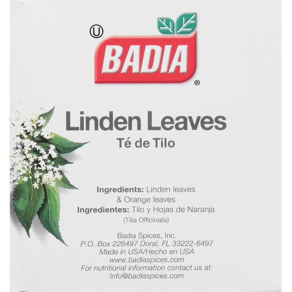 Badia Tea Linden Leaves Orange Leaf Soothing Relaxant Herbal Caffeine Free Bags
