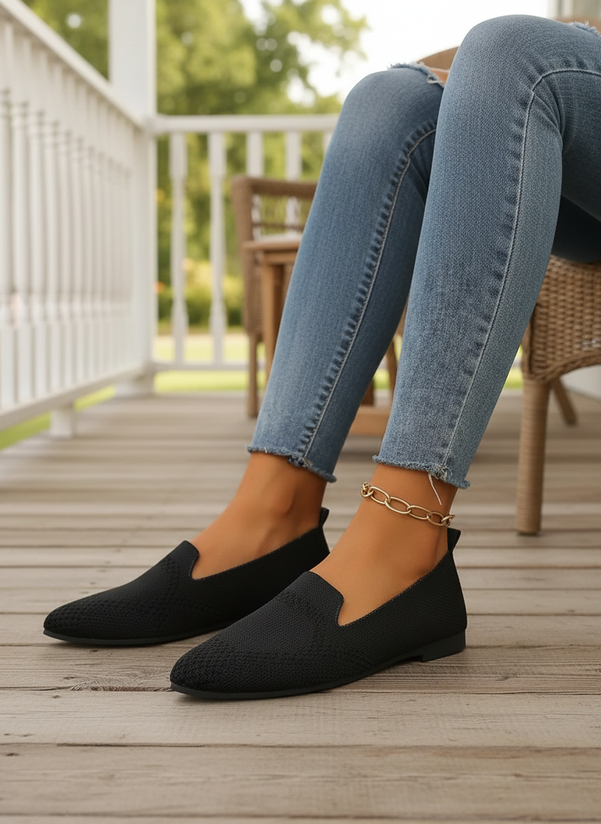 Pointed Toe Breathable Mesh Ballet Flats Slip-On Shoes Casual Lightweight Loafer