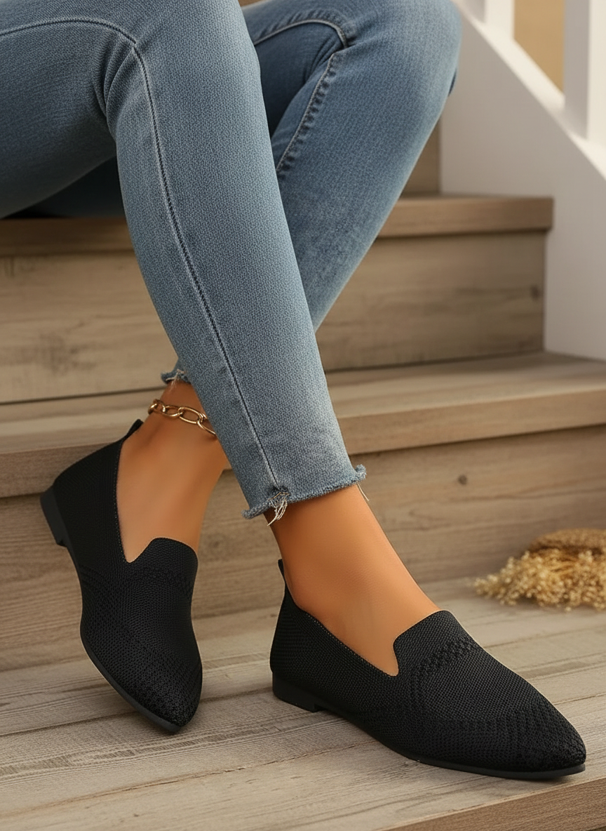 Pointed Toe Breathable Mesh Ballet Flats Slip-On Shoes Casual Lightweight Loafer