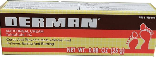 Derman Antifungal Cream Help Treat Athletes foot relieves itching burning 0.88oz