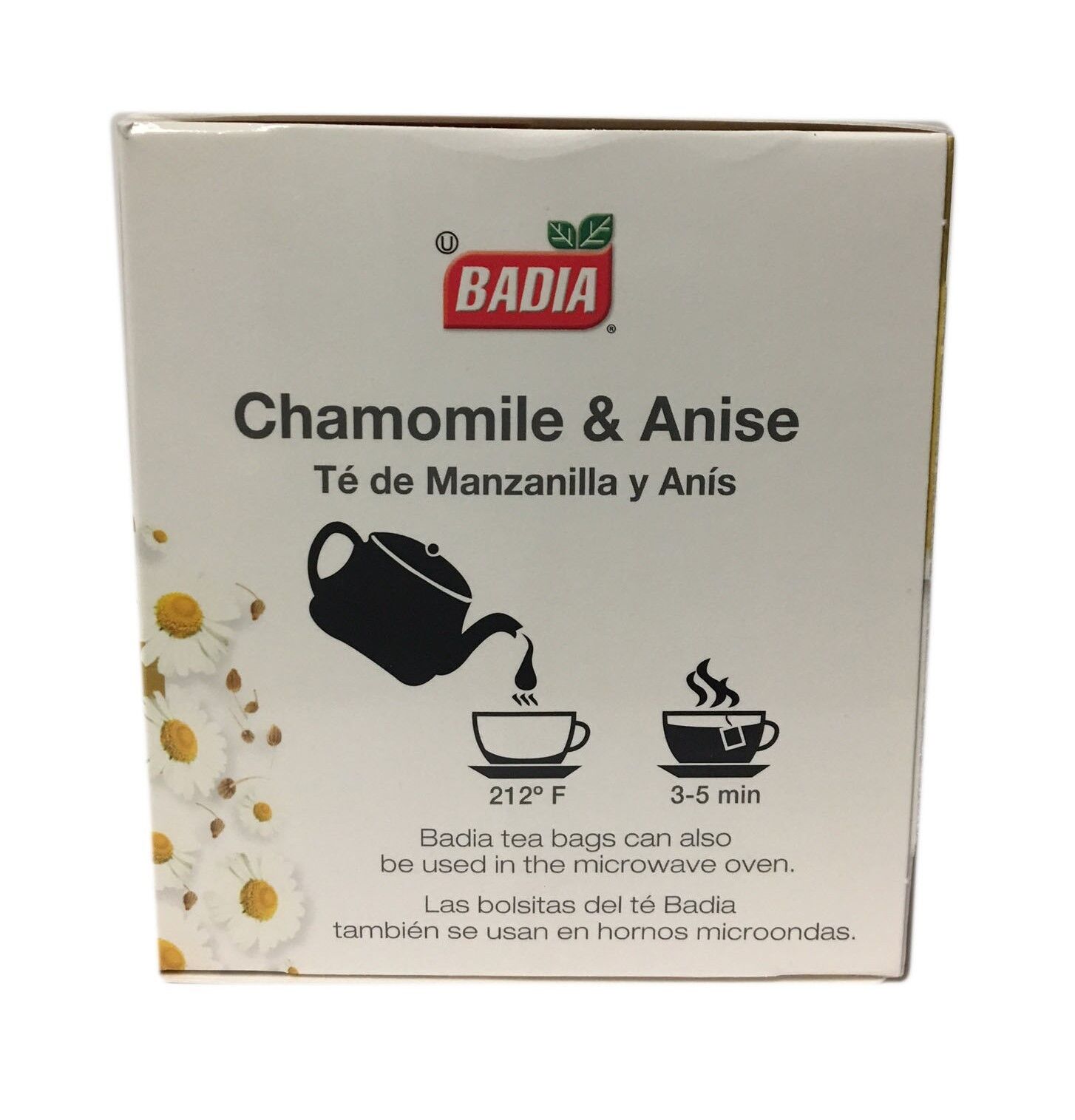 Badia Chamomile Anise Tea Aids Digestion Caffeine Free Box of 10 Tea Bags