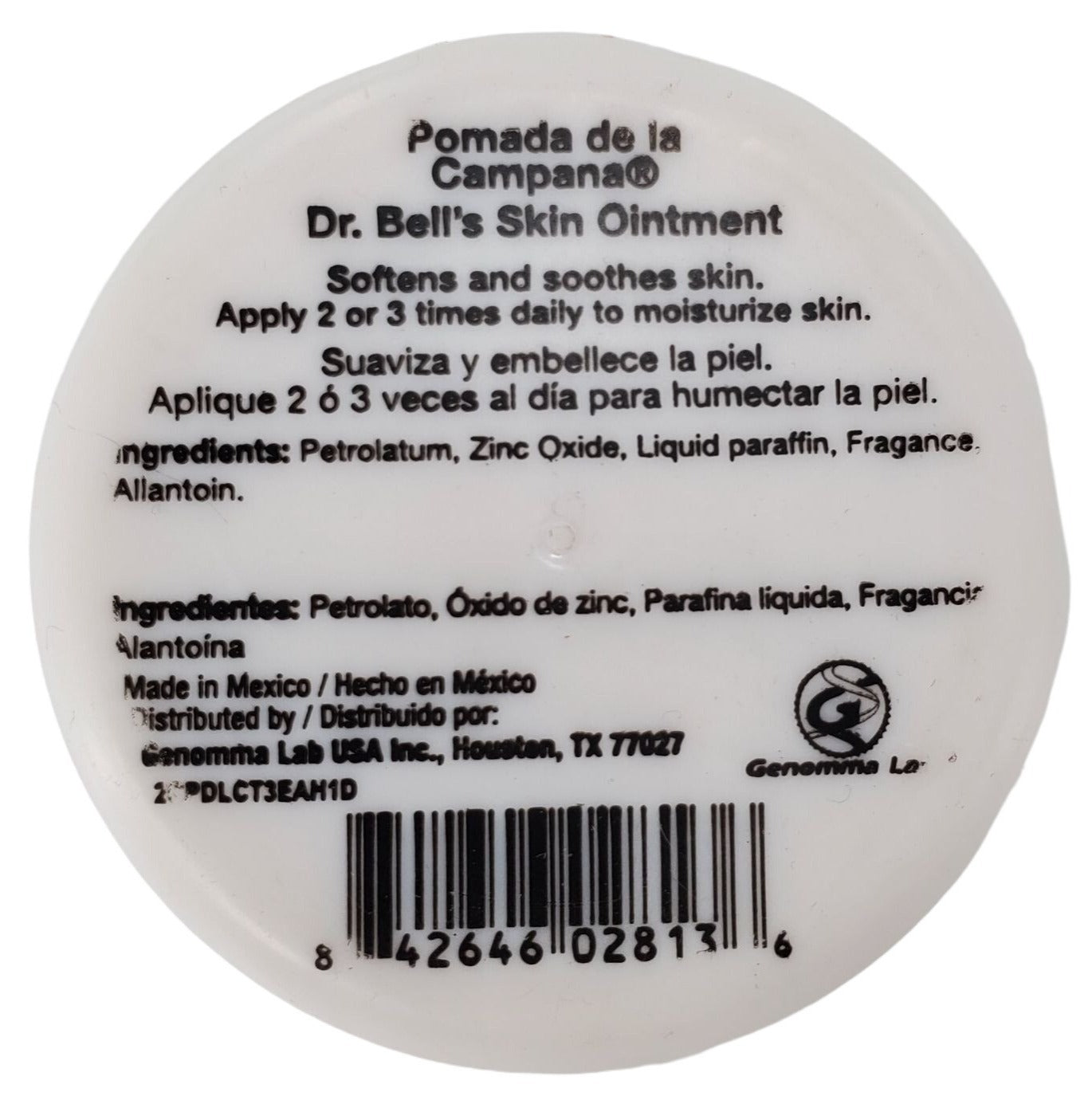 Del DR Bell Pomade Skin Ointment with Allantoin, Pomada De La Campana 1.2 Ounce Container