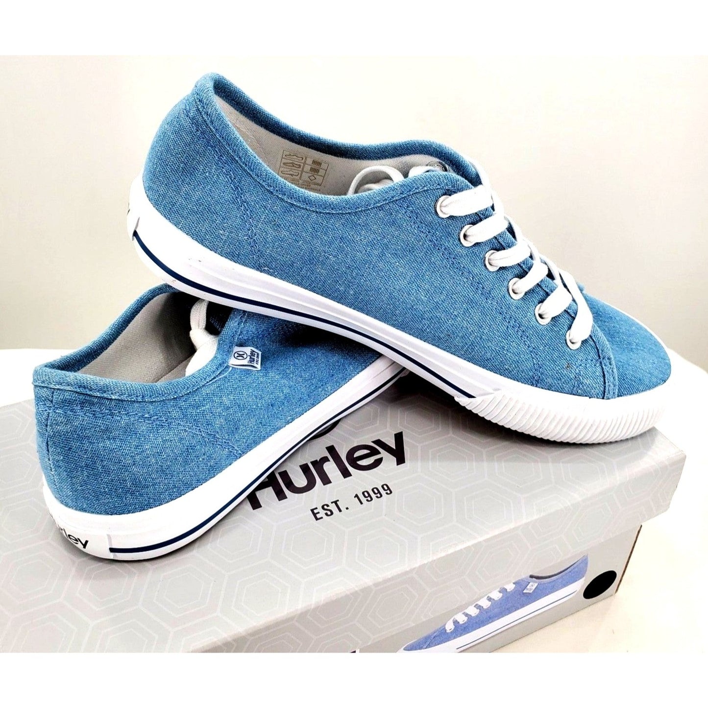 Hurley Sneaker Woman's Carrie Canvas Lace-up Casual Shoe Classic Blue Denim