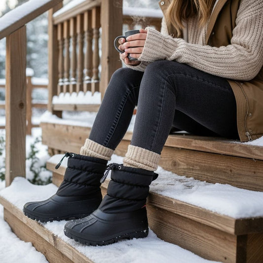 Chooka Women Nylon Puffer Snow Boot Mid-Calf Winter Outdoor Faux Fur Insulated