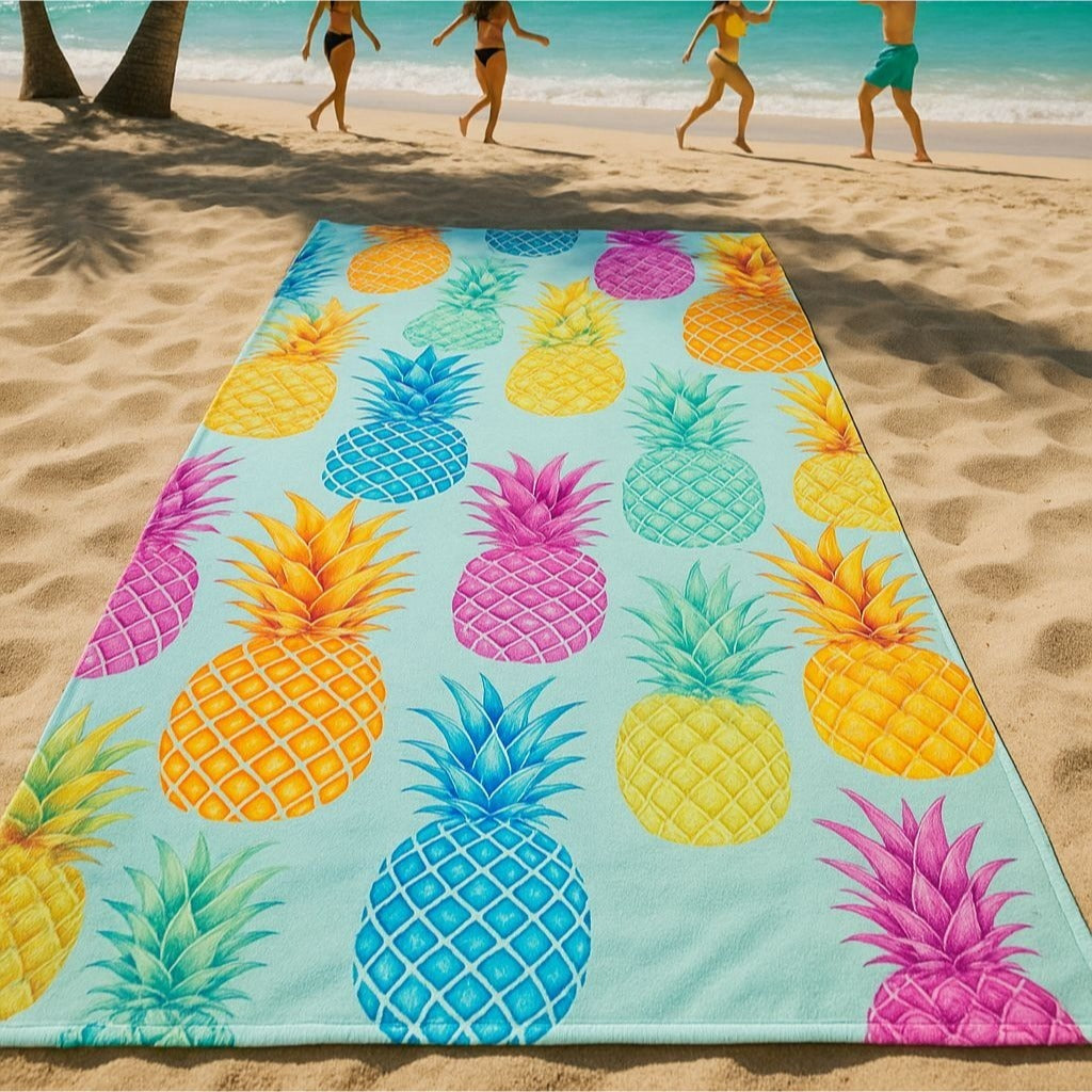 Pineapple Cotton Large Beach Towel Bath Home Bathroom 60x30 Tropical Island