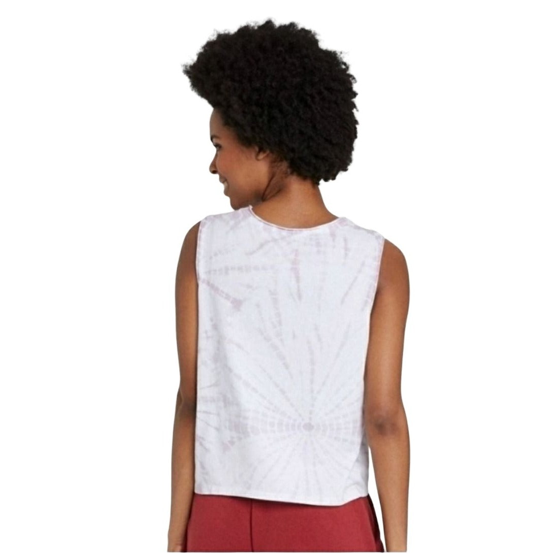 Colsie Shirt Sleeveless Malibu Cropped Tie-Dye Lightweight Tank Cali Crop Top