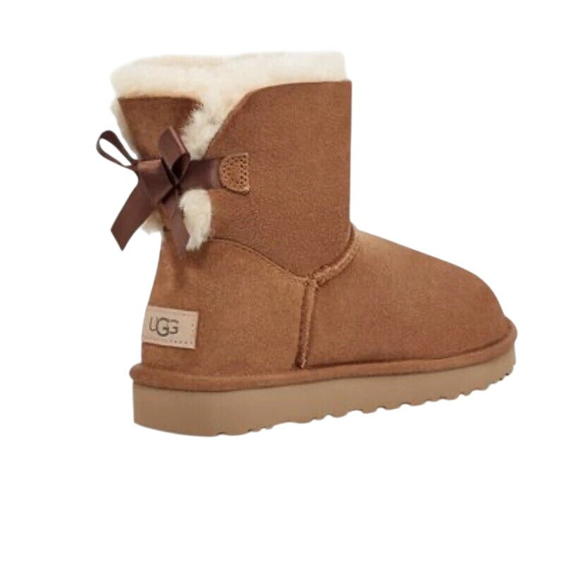 Ugg Women's 7 Mini Bailey Bow II Boots Suede Slip-on Fur Shoes Winter Outdoor