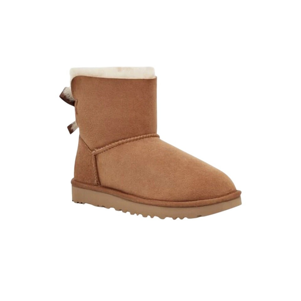 Ugg Women's 7 Mini Bailey Bow II Boots Suede Slip-on Fur Shoes Winter Outdoor