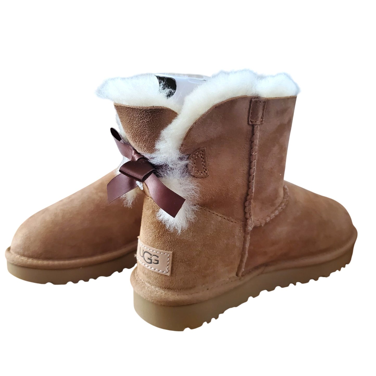 Ugg Women's 7 Mini Bailey Bow II Boots Suede Slip-on Fur Shoes Winter Outdoor