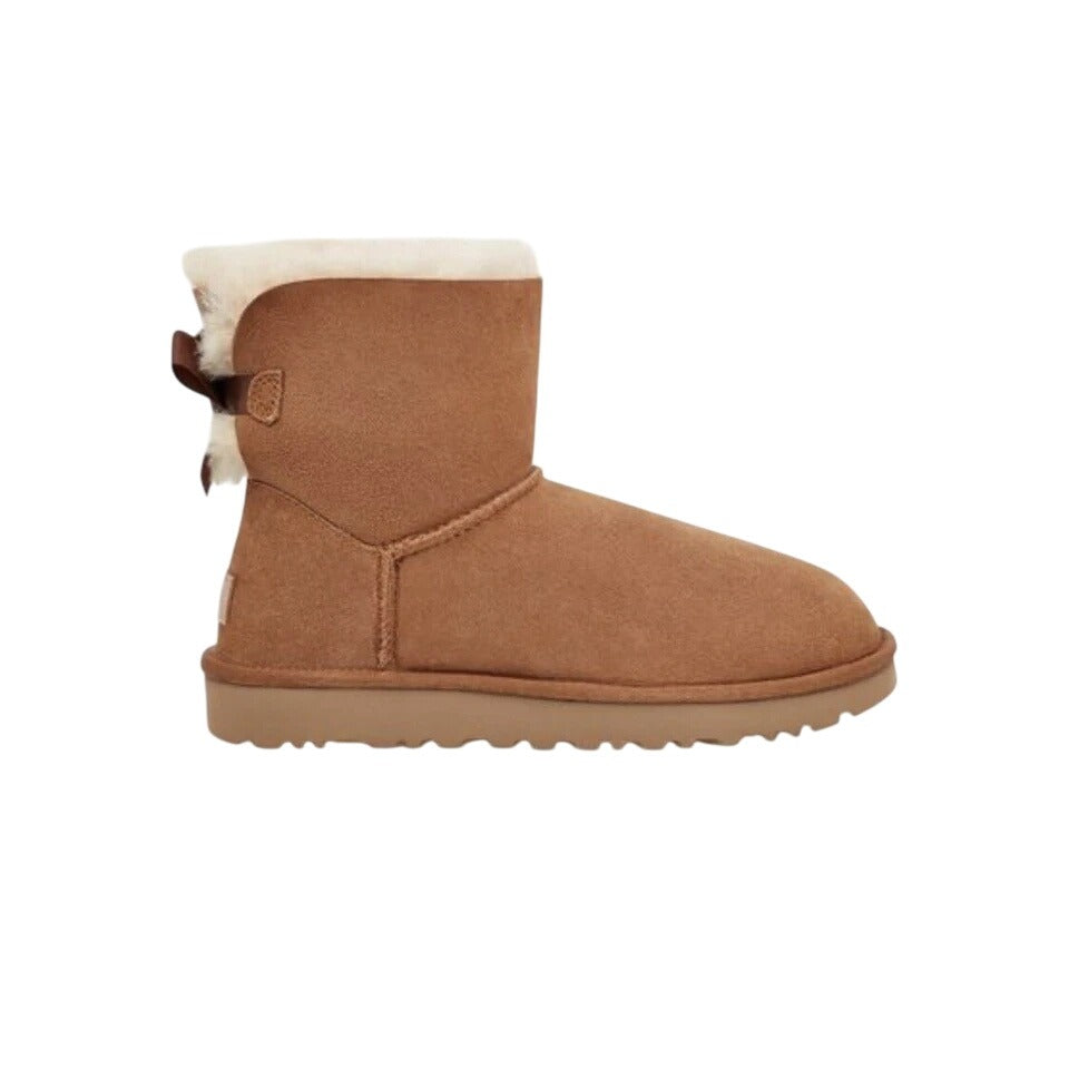 Ugg Women's 7 Mini Bailey Bow II Boots Suede Slip-on Fur Shoes Winter Outdoor
