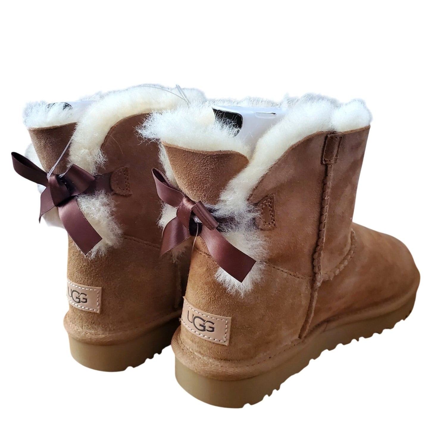 Ugg Women's 7 Mini Bailey Bow II Boots Suede Slip-on Fur Shoes Winter Outdoor