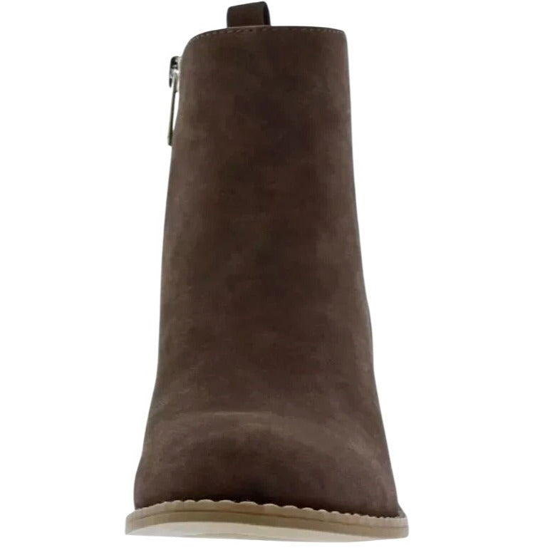 Draper James Womens Elle Bootie Chunky Stacked Heel Zip-up Ankle Boots Brown