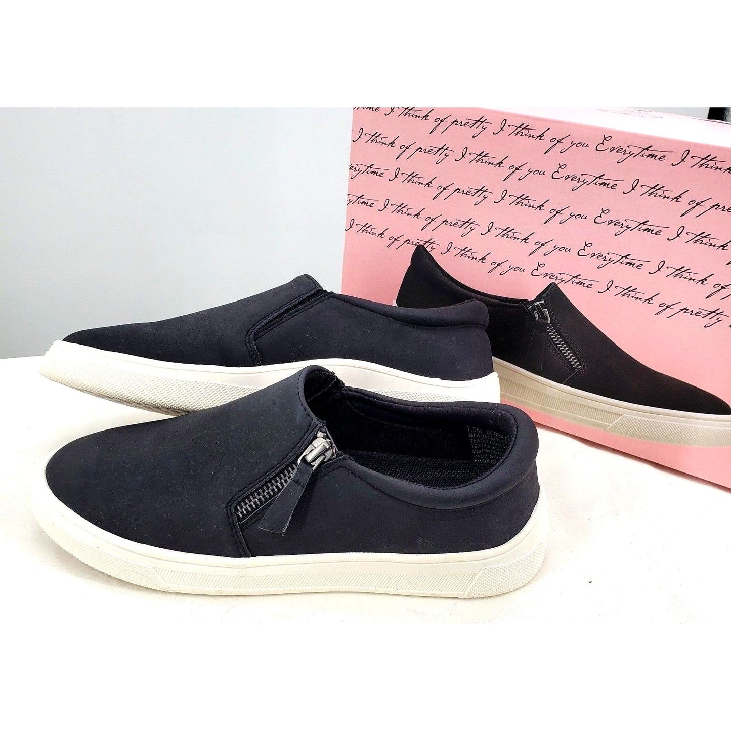 Kensie Sneaker Woman Soren Zip Side Slip-on Shoe Minimalist Athleisure Casual