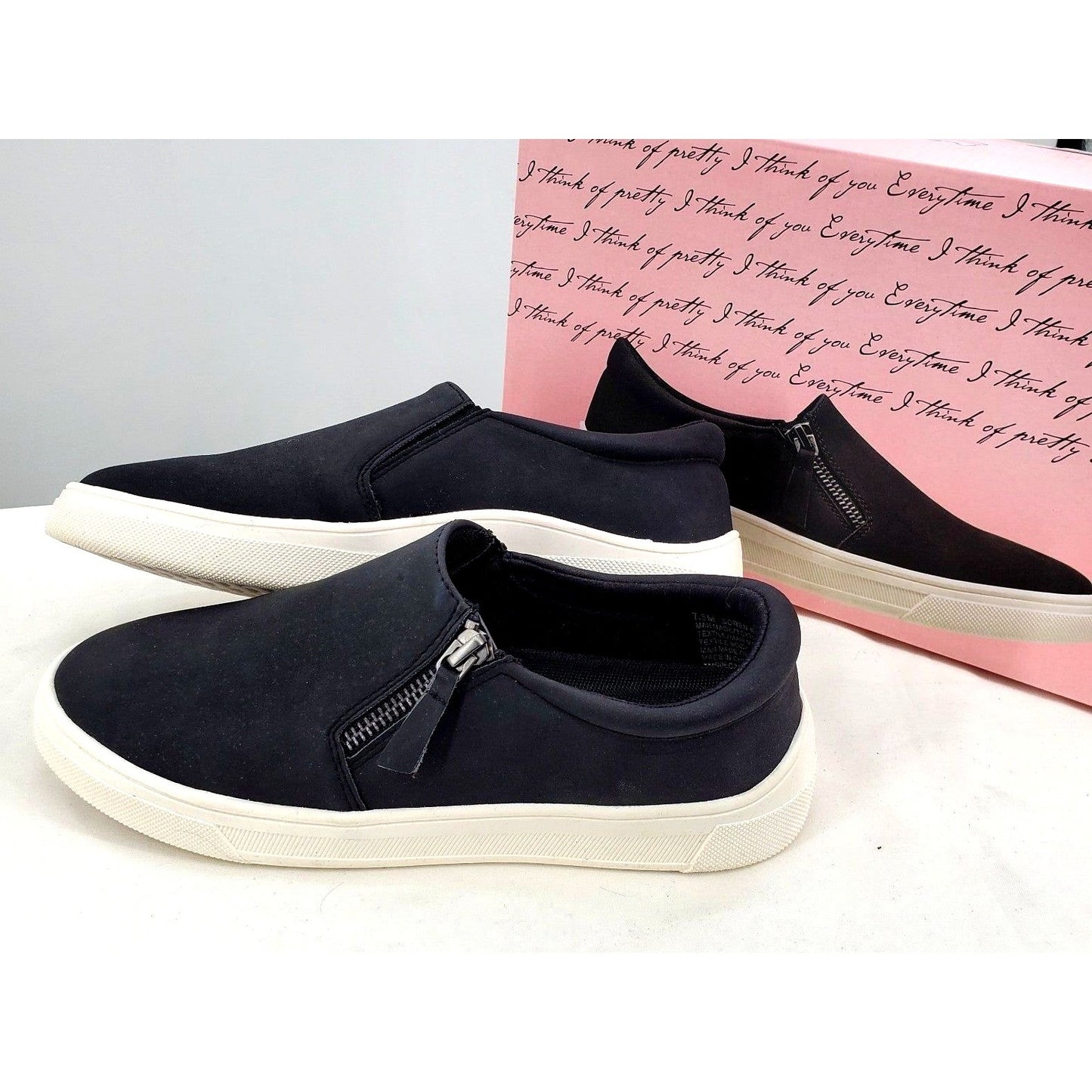Kensie Sneaker Woman Soren Zip Side Slip-on Shoe Minimalist Athleisure Casual
