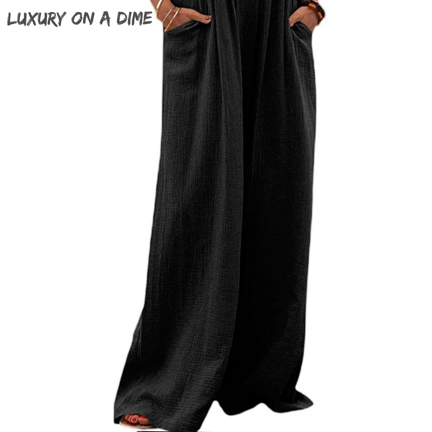 Sleeveless Oversized Button Overalls Wide Leg Bohemian Pant Jumpsuit