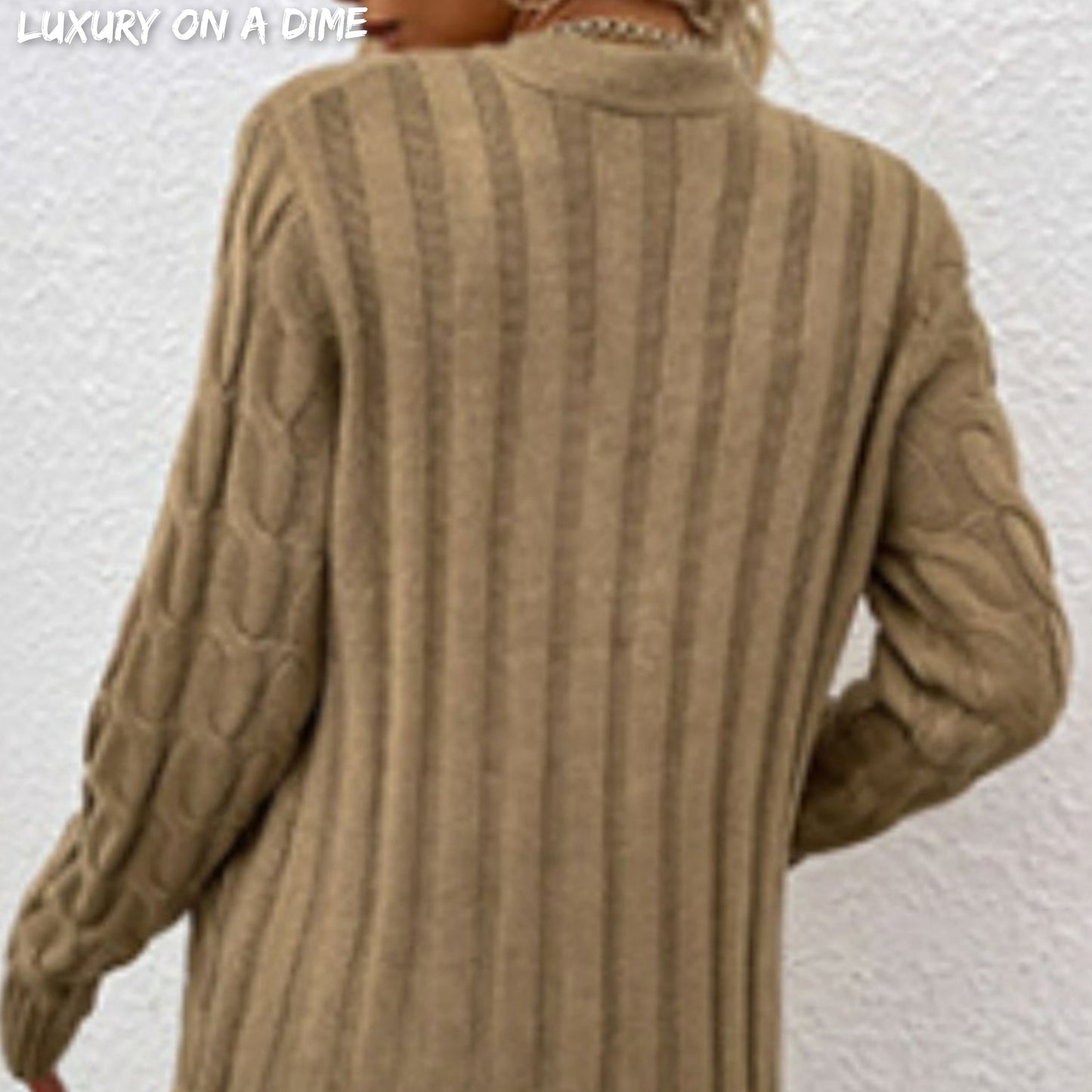 Chunky Cable-Knit Classic Button Front Long Cardigan with Pockets