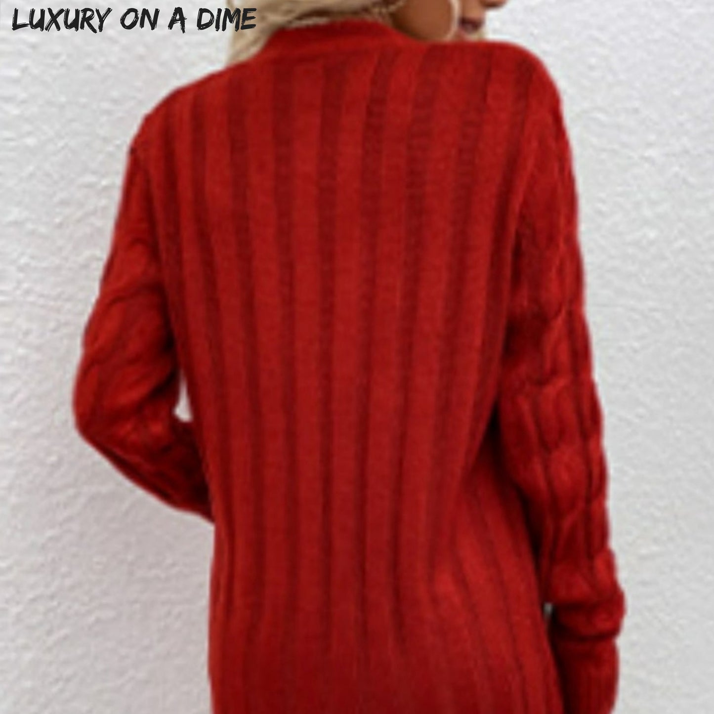 Chunky Cable-Knit Classic Button Front Long Cardigan with Pockets