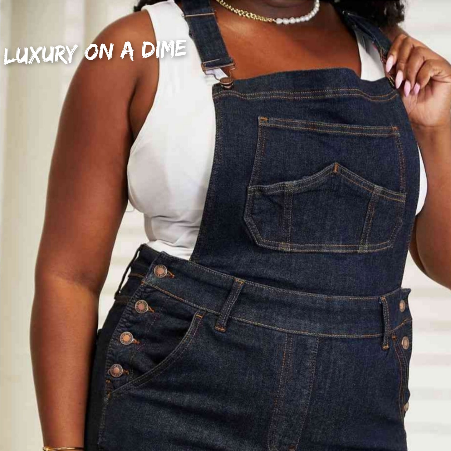 High Waist Taylor Classic Denim Bib Pocket Jean Pant Overalls by Judy Blue