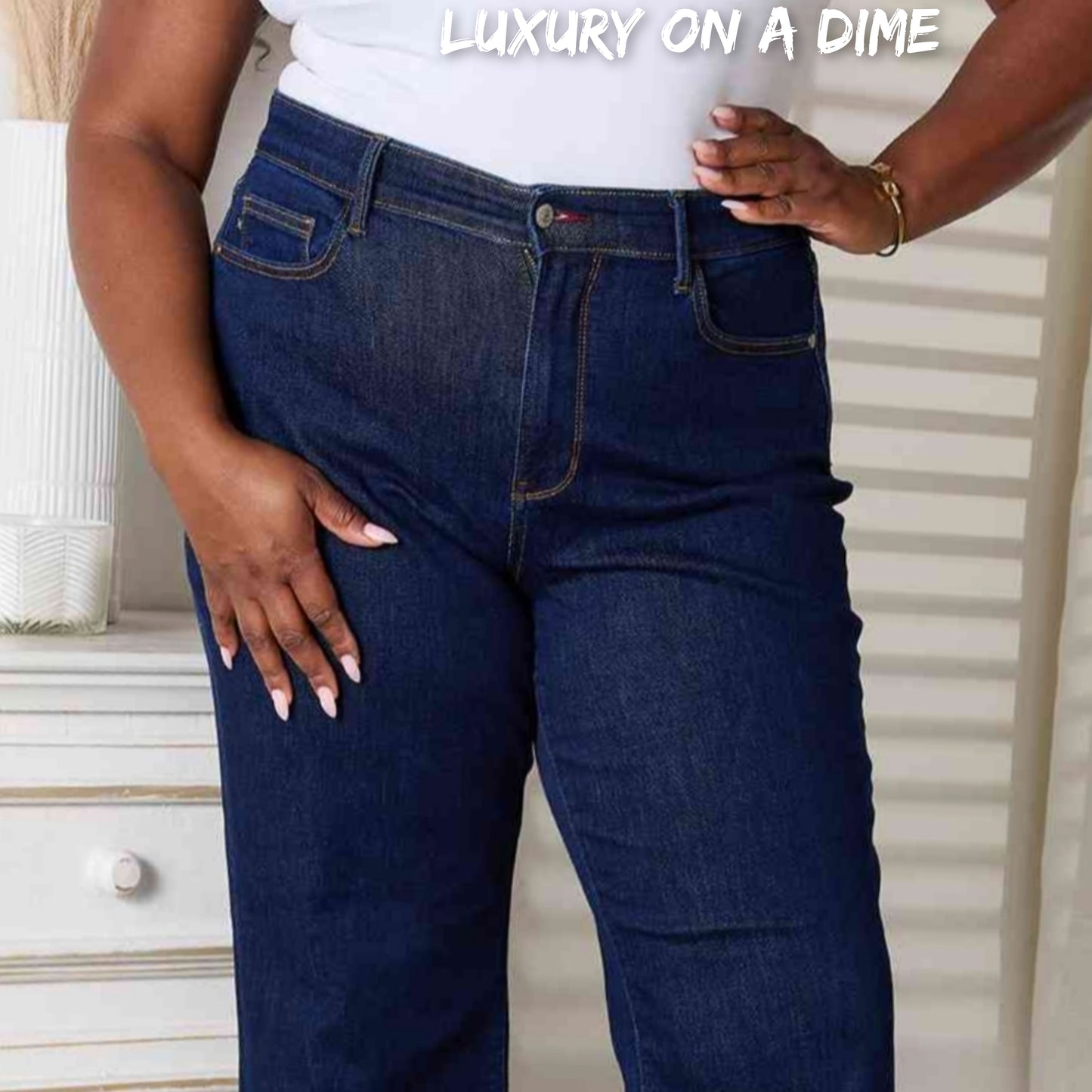 Judy Blue Full Size Raw Hem Straight Leg Jeans with Pockets