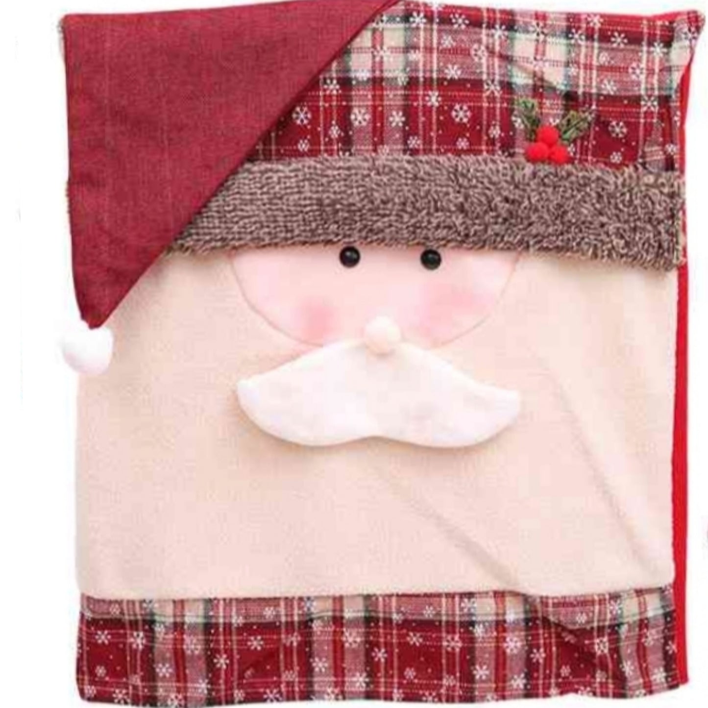 Santa Claus or Snowman Christmas Festive 3D Chair Slip Cover Home Decor