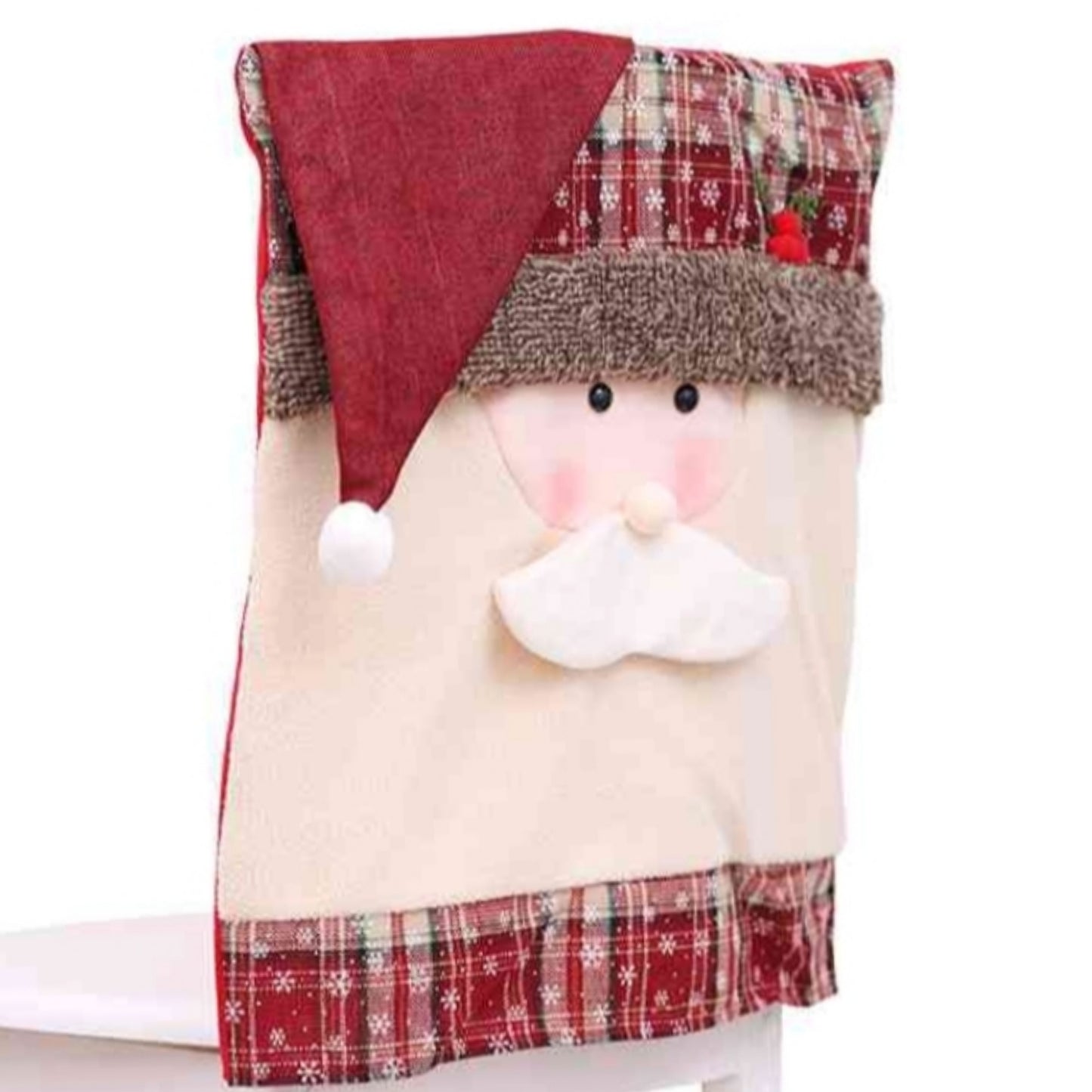 Santa Claus or Snowman Christmas Festive 3D Chair Slip Cover Home Decor